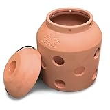 BioGreen Terracotta-Frostwächter Firefly | für kleine Gewächshäuser und Frühbeete | glasierte Ölschale im Deckel |...