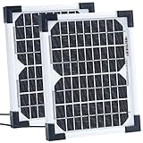 revolt Solarpaneel: 2er-Set mobile Solarpanele mit monokristalliner Solarzelle 5 W (Solarplatten, Solarmodul, Wasserpumpe)