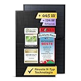 Solakon Solarmodul 450W, bifaziales monokristallines Solarpanel, 40v Photovoltaik Solarmodule/Solar Module für...